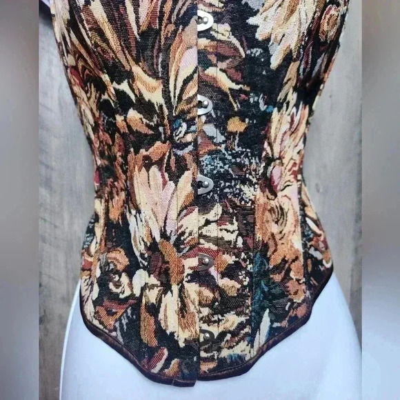 Monet oil painting Inspired Corset with Hooks, Body Sculpting Fishbone Structure - Picture 5 of 9